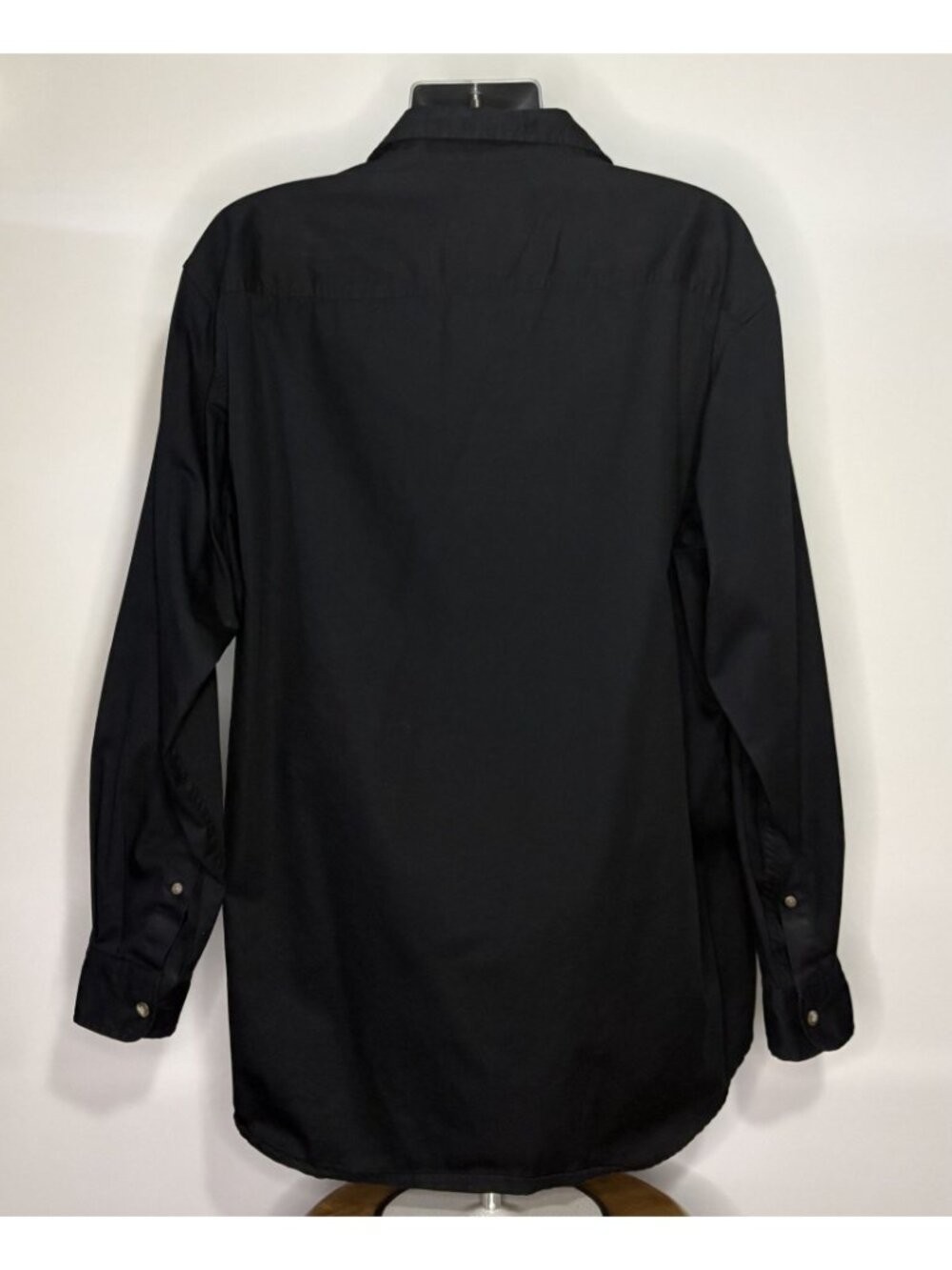 RedHead Men's Black Long Sleeve Shirt Collar Button Up Shirt Cotton Men's XL - Picture 8 of 12